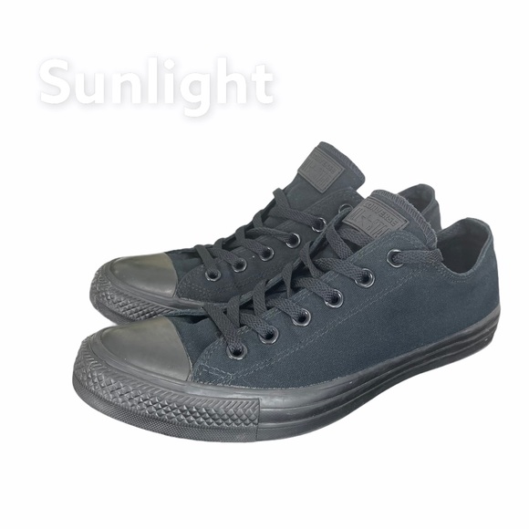 Converse Black Low Top Sneakers Unisex M -8 W- 10 - Picture 1 of 16